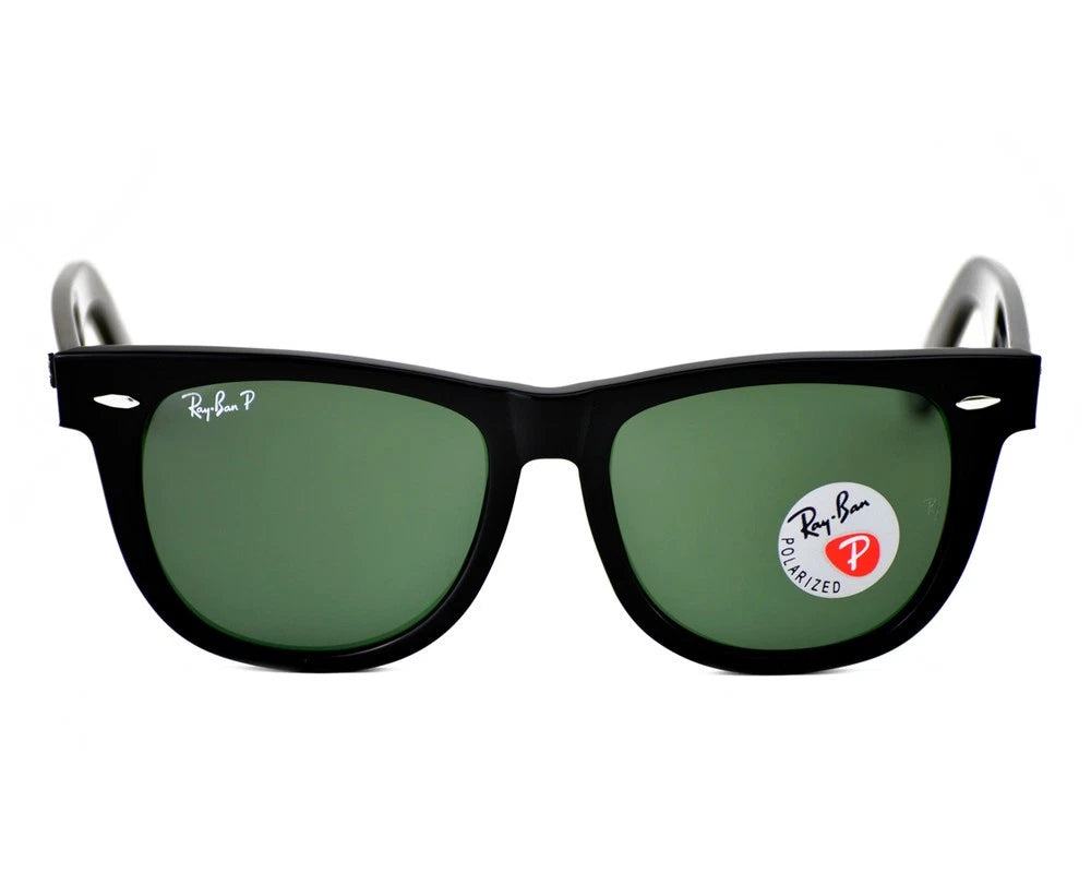 Ray-Ban Sunglasses RB2140 Original Wayfarer Clasic Black Frame Green Lens 54mm