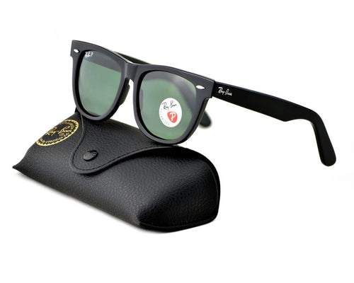 Ray-Ban Sunglasses RB2140 Original Wayfarer Clasic Black Frame Green Lens 54mm